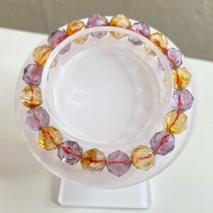Citrine and amethyst faceted bracelet